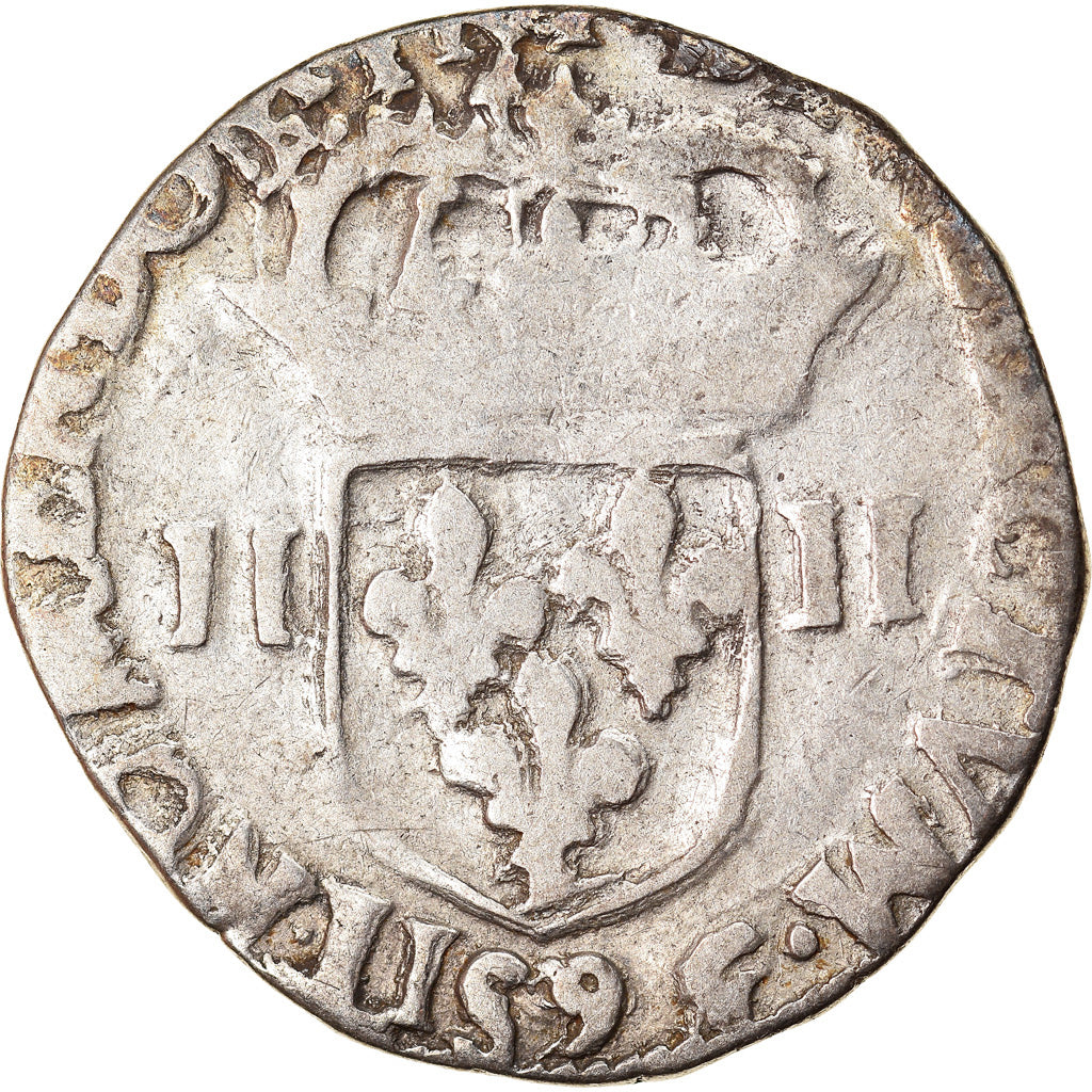 Moneta, Francia, Henri III, 1/4 Ecu, 1583, Rennes, MB+, Argento, Duplessy:1133