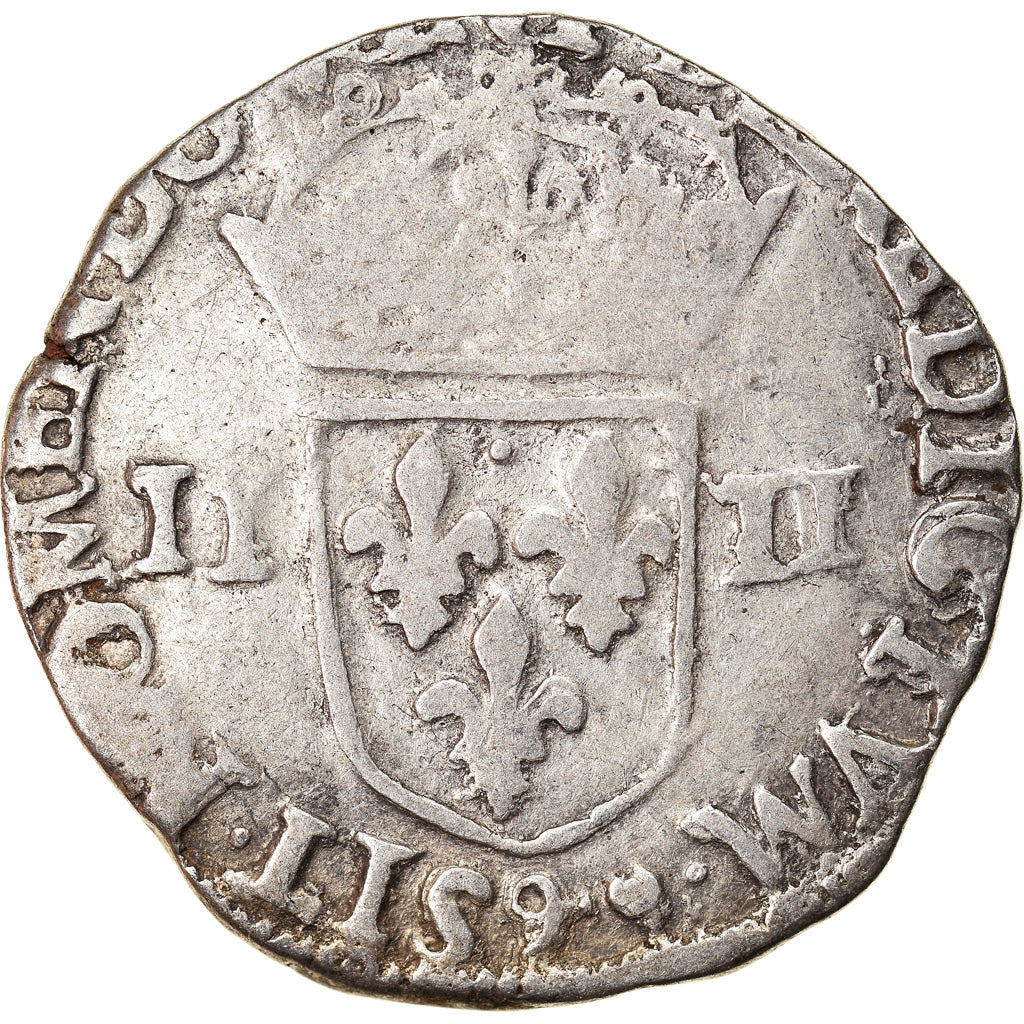 Münze, Frankreich, Henri III, 1/4 Ecu, 1583, Rennes, S+, Silber, Duplessy:1133