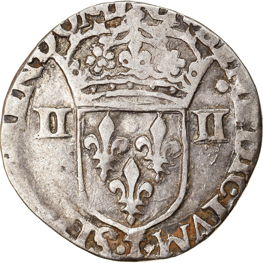 Coin, France, Charles X, 1/4 Ecu, 1592, Nantes, VF(30-35), Silver, Duplessy:1177