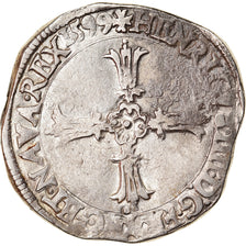 Coin, France, Henri IV, 1/4 Ecu, 1599, Nantes, VF(30-35), Silver, Duplessy:1224