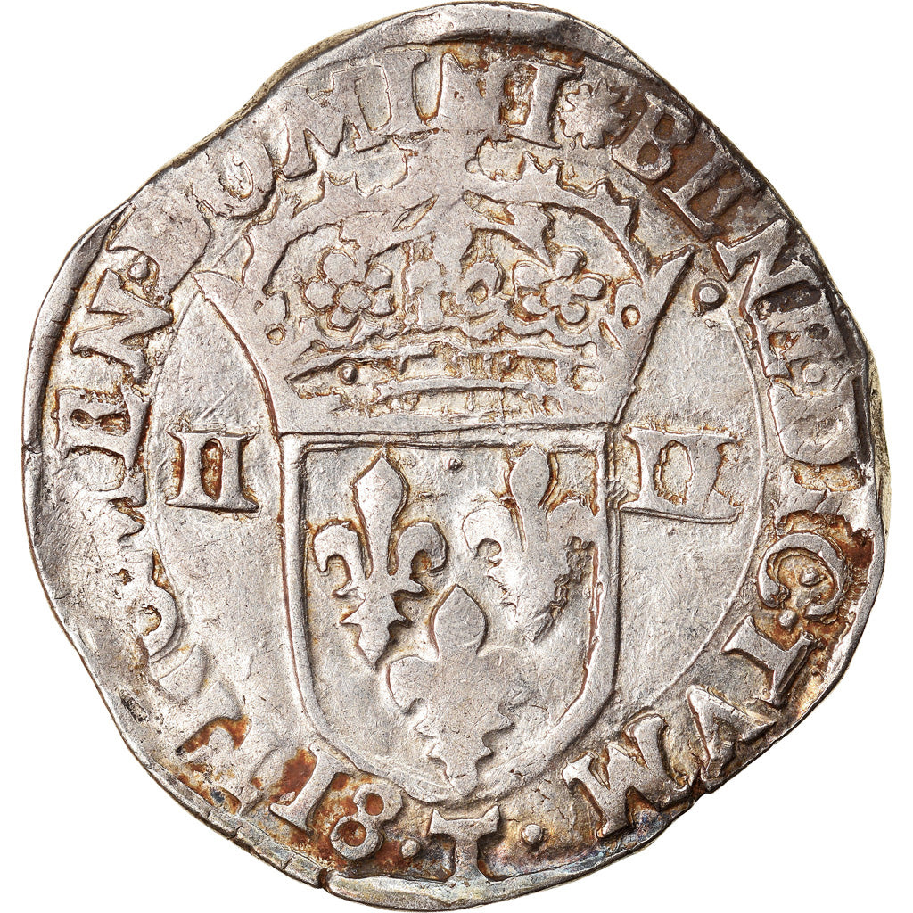 Coin, France, Henri IV, 1/4 Ecu, 1599, Nantes, VF(30-35), Silver, Duplessy:1224