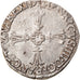 Munten, Frankrijk, Henri IV, 1/4 Ecu, 1599, Rennes, ZF, Zilver, Duplessy:1224