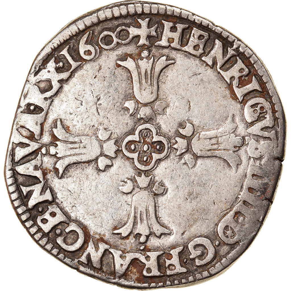Moneta, Francia, Henri IV, 1/4 Ecu, 1600, Bayonne, BB, Argento, Duplessy:1224