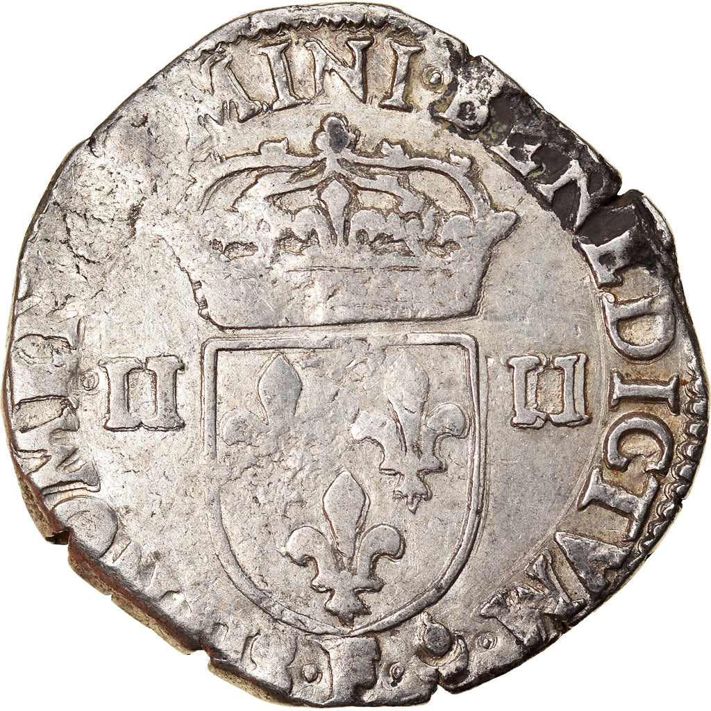 Moeda, França, Henri IV, 1/4 Ecu, 1605, Angers, VF(30-35), Prata, Duplessy:1224