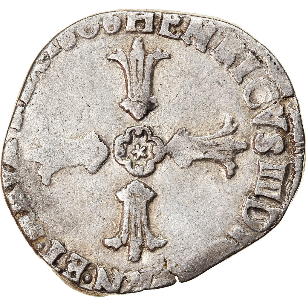 Moneta, Francia, Henri IV, 1/4 Ecu, 1606, Nantes, MB, Argento, Duplessy:1224