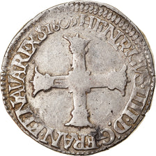 Monnaie, France, Henri IV, 1/4 Ecu, 1609, Saint Lô, TTB, Argent, Duplessy:1230