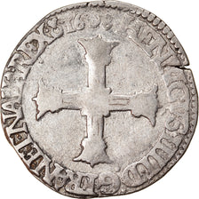 Coin, France, Henri IV, 1/4 Ecu, 1608, Saint Lô, VF(30-35), Silver,Duplessy 1230