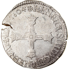 Coin, France, Henri IV, 1/4 Ecu, 1604, Saint Lô, VF(30-35), Silver,Duplessy 1230
