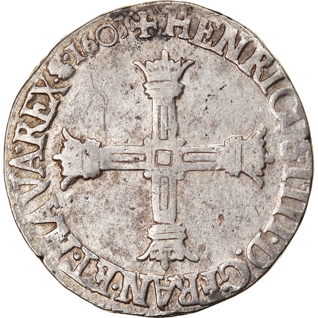 Münze, Frankreich, Henri IV, 1/4 Ecu, 1603, Saint Lô, S+, Silber