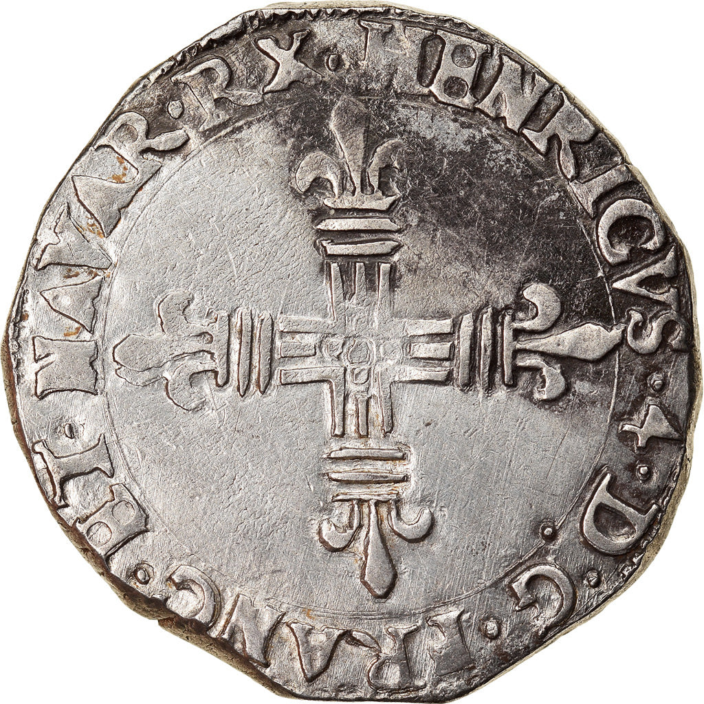 Coin, France, Henri IV, 1/4 Ecu, 1609,Saint-Palais,EF(40-45),SilverDuplessy 1238