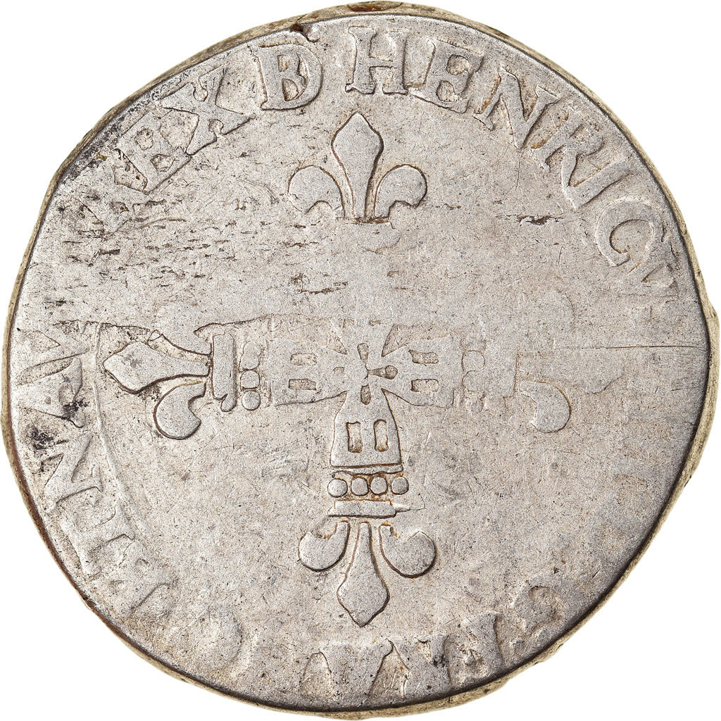 Moeda, França, Henri IV, 1/4 Ecu, 1595, Morlaas, VF(30-35), Prata