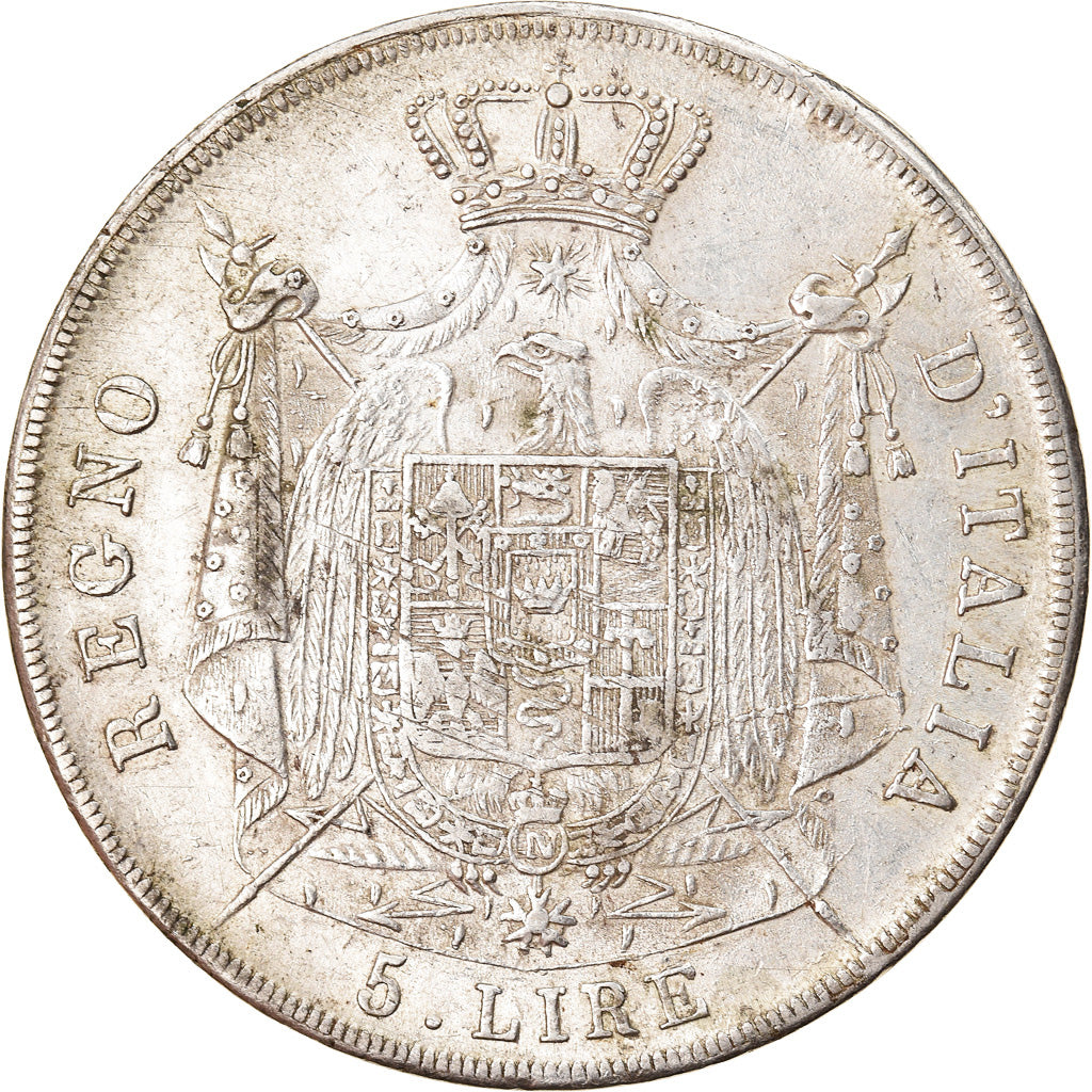 Monnaie, KINGDOM OF NAPOLEON, Napoleon I, 5 Lire, 1808, Milan, TTB+