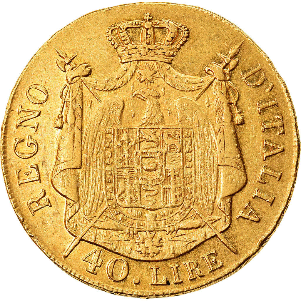 Münze, Italien Staaten, 40 Lire, 1808, Milan, SS+, Gold, Gadoury:IT31