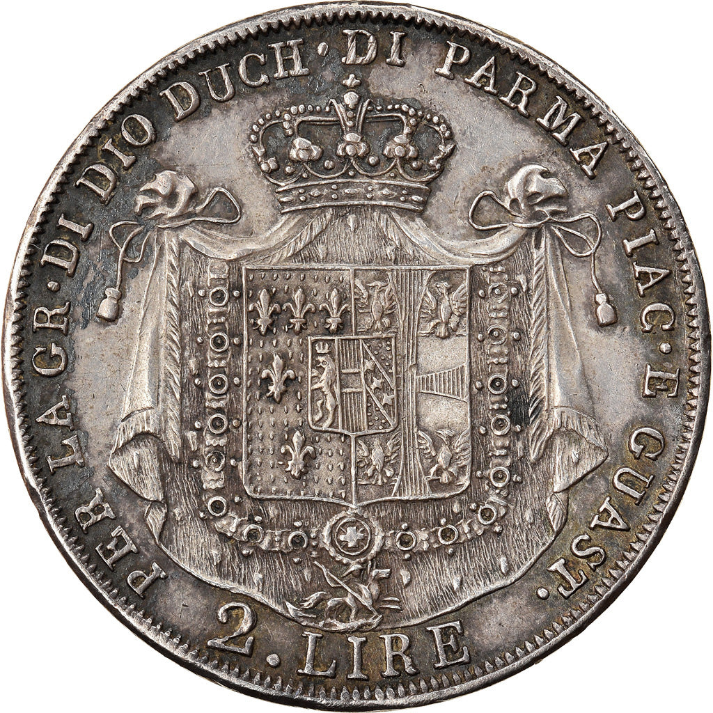 Münze, Italien Staaten, PARMA, Maria Luigia, 2 Lire, 1815, Milan, SS+, Silber