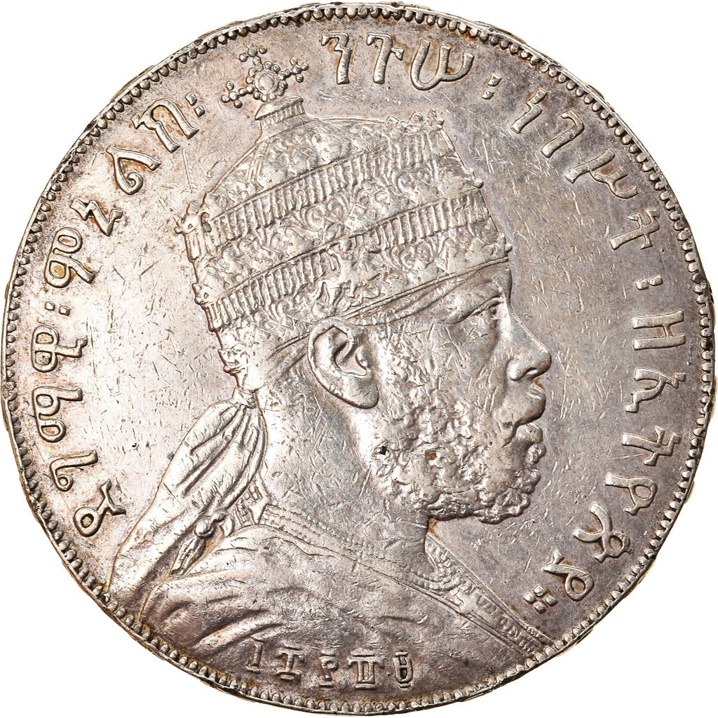 Moneda, Etiopía, Menelik II, Birr, 1899, Paris, MBC+, Plata, KM:19