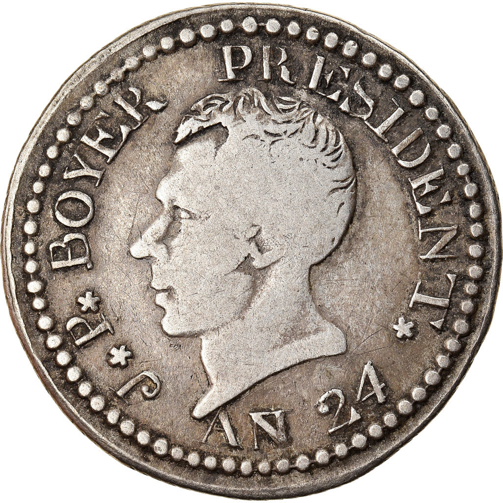 Coin, Haiti, 25 Centimes, 1827, VF(30-35), Silver, KM:18.1