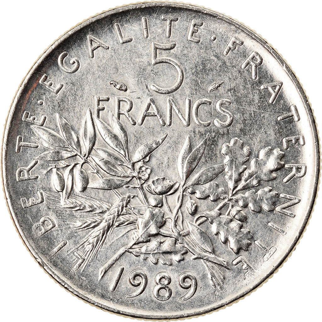 Coin, France, Semeuse, 5 Francs, 1989, Paris, AU(55-58), Nickel Clad