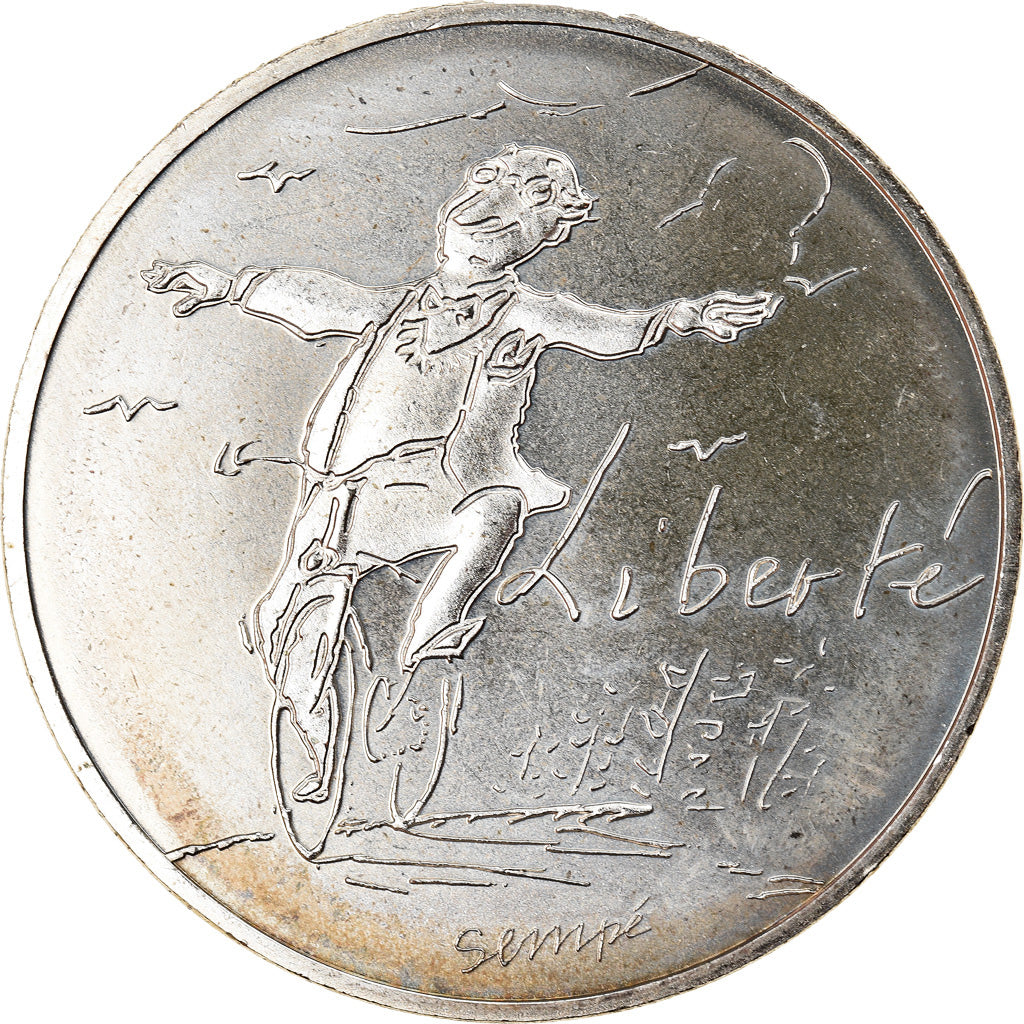 France, Sempé - Liberté, 10 Euro, 2014, MS(65-70), Silver