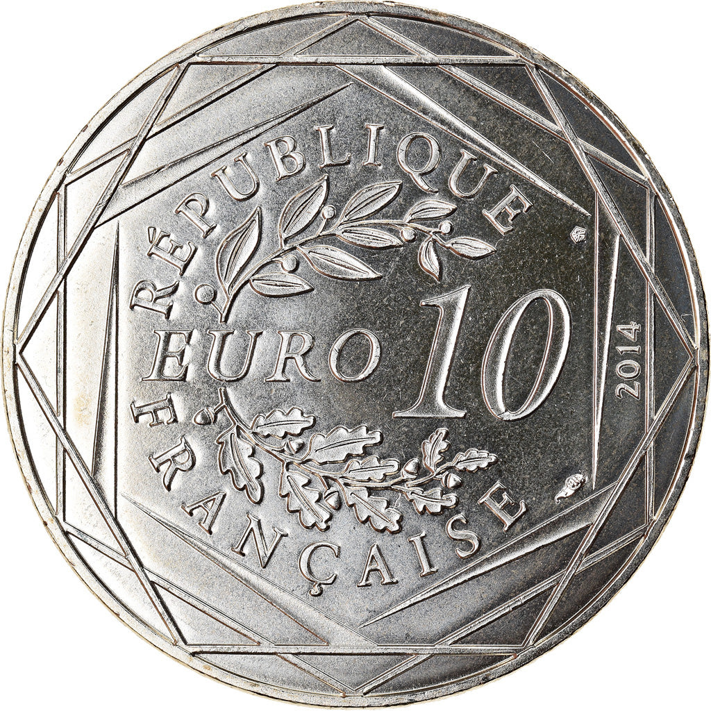 France, Sempé - Liberté, 10 Euro, 2014, MS(65-70), Silver