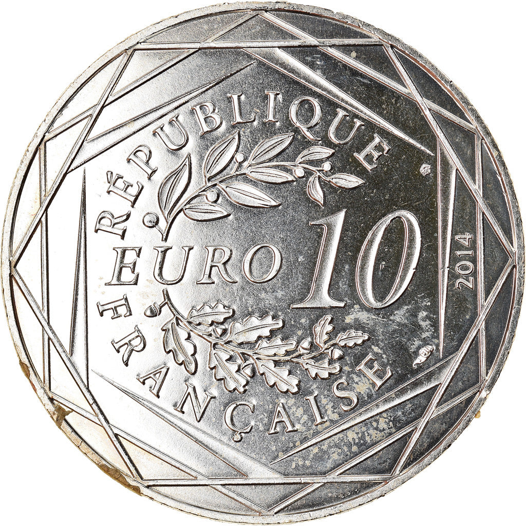 France, Sempé - Fraternité, 10 Euro, 2014, MS(65-70), Silver