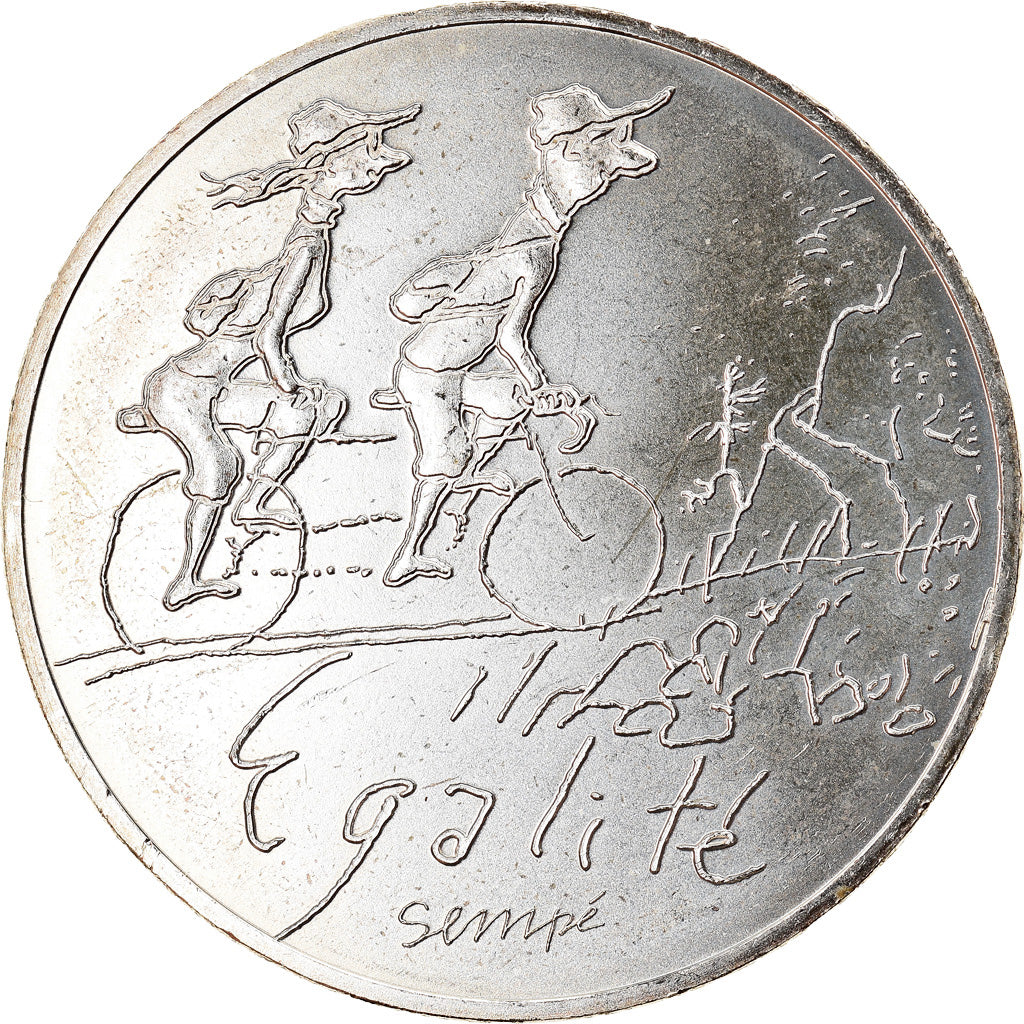 France, Sempé - Egalité, 10 Euro, 2014, MS(65-70), Silver