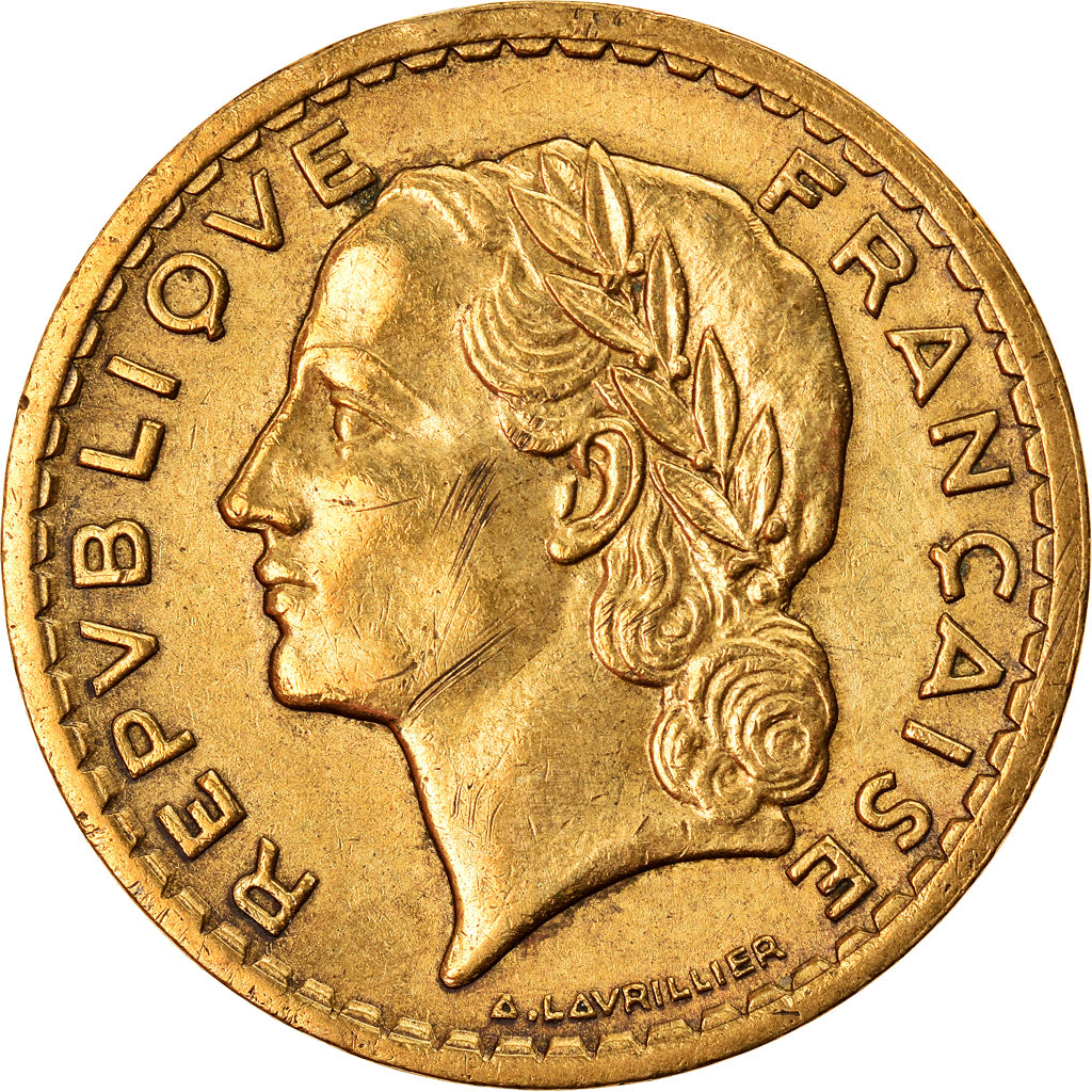 Monnaie, France, Lavrillier, 5 Francs, 1946, TTB, Aluminum-Bronze, Gadoury:761a