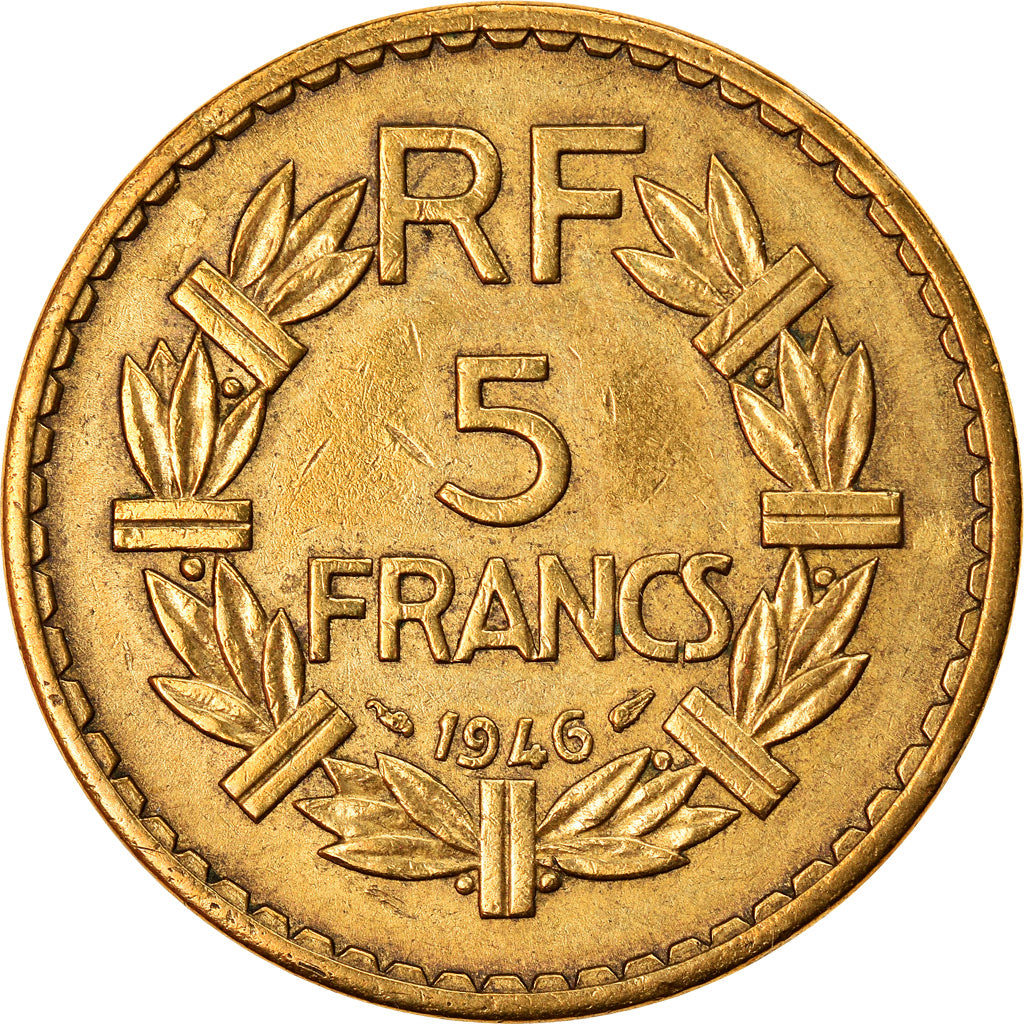 Monnaie, France, Lavrillier, 5 Francs, 1946, TTB, Aluminum-Bronze, Gadoury:761a