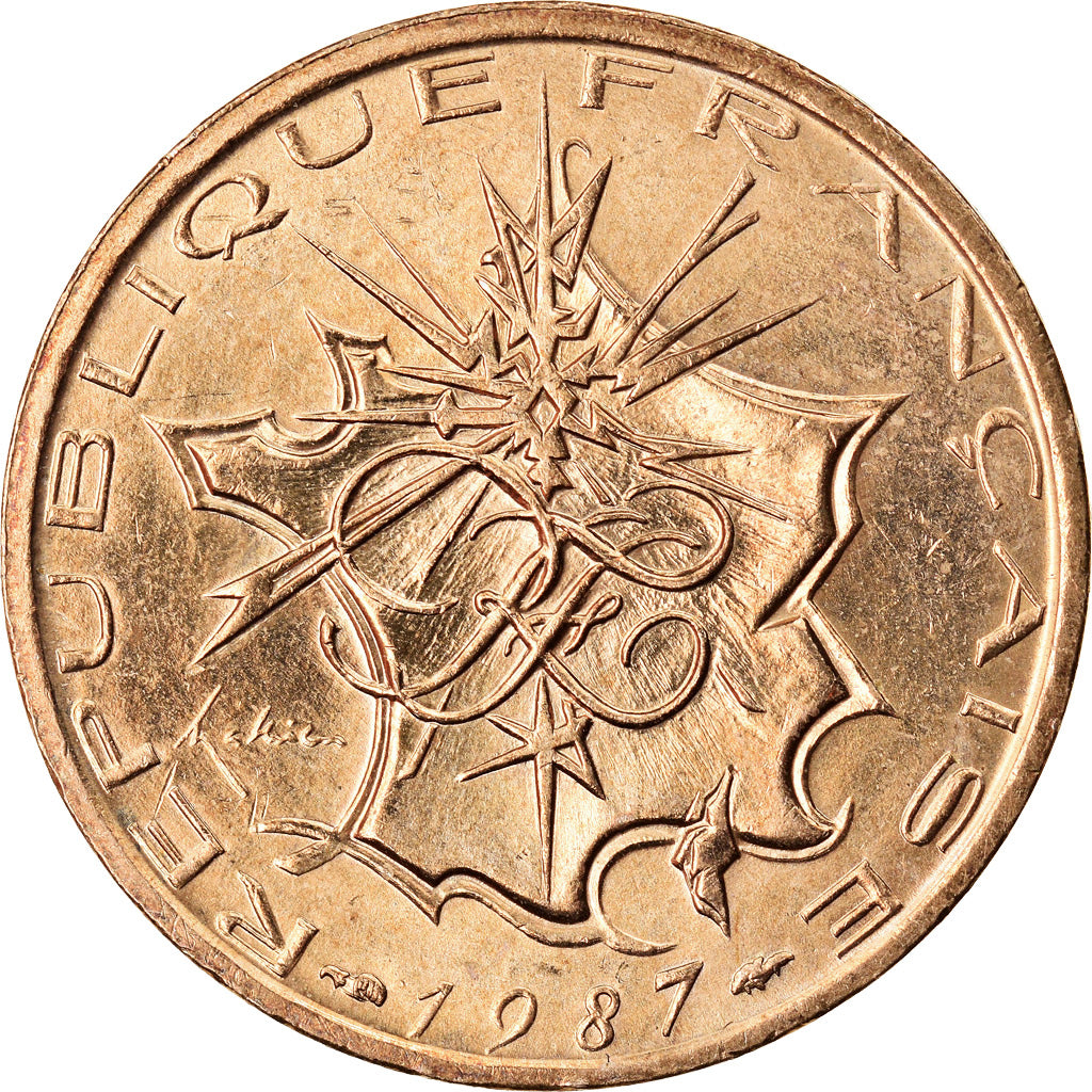 Coin, France, Mathieu, 10 Francs, 1987, AU(55-58), Nickel-brass, KM:940