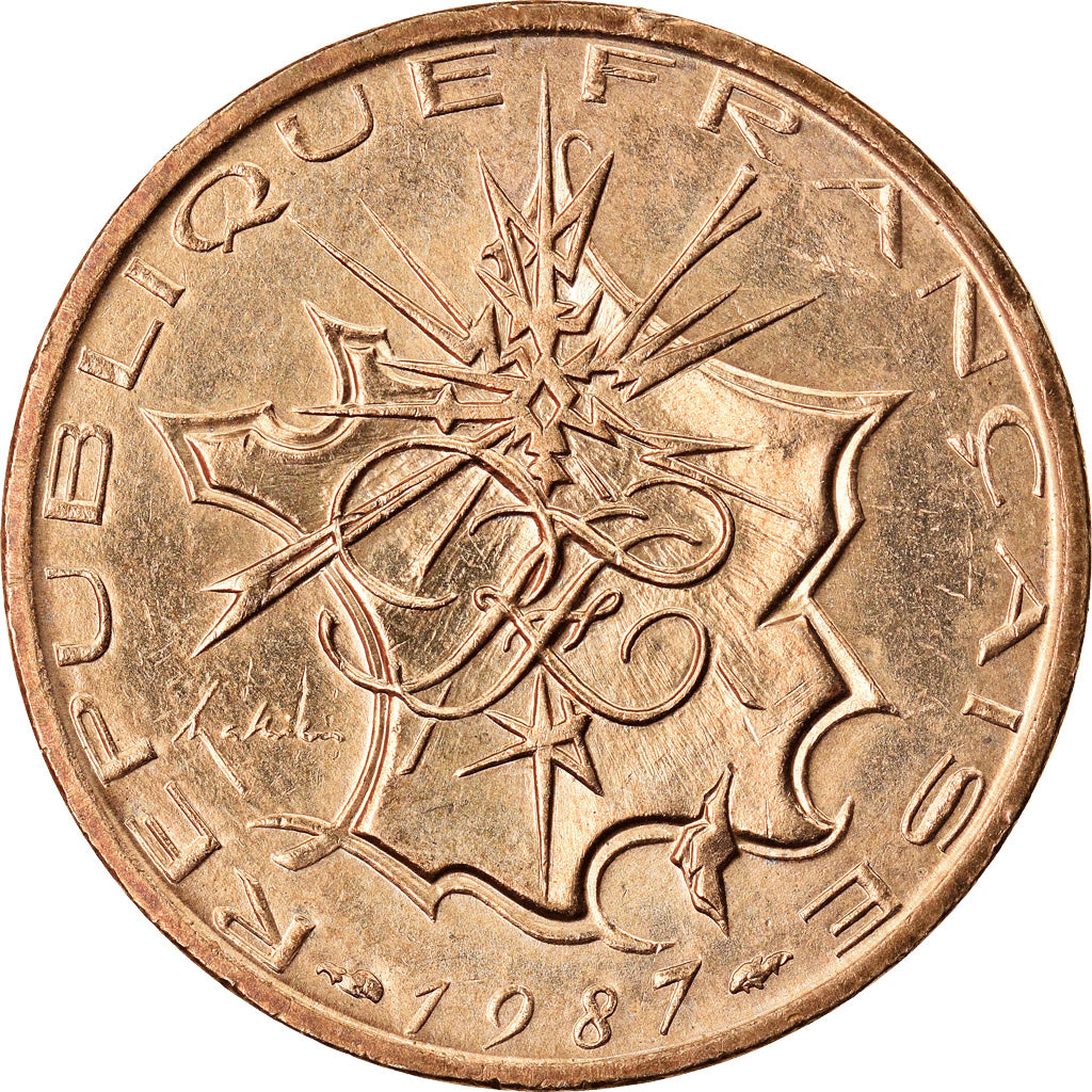 Coin, France, Mathieu, 10 Francs, 1987, MS(65-70), Nickel-brass, KM:940