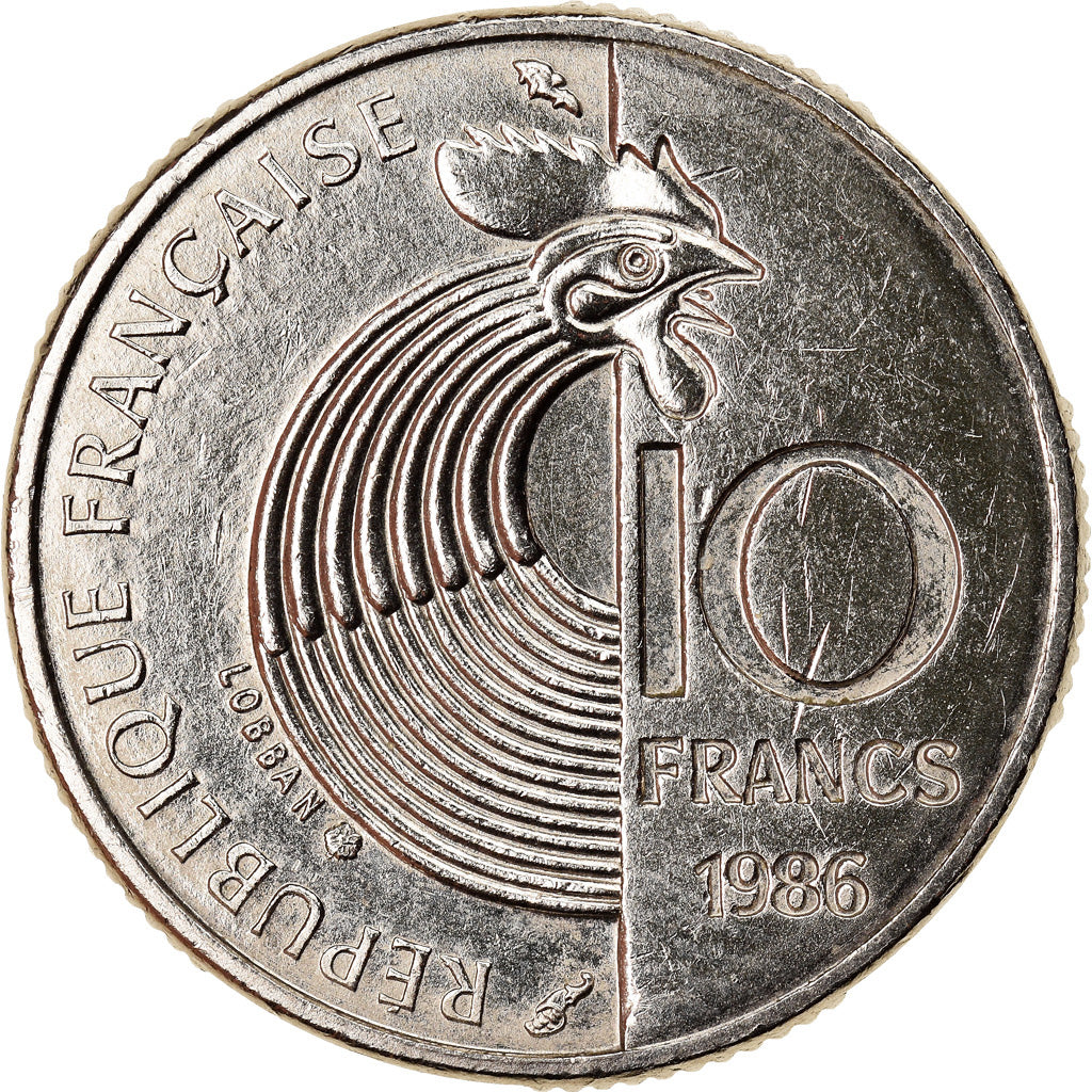 Münze, Frankreich, Schumann, 10 Francs, 1986, VZ, Nickel, KM:958, Gadoury:825