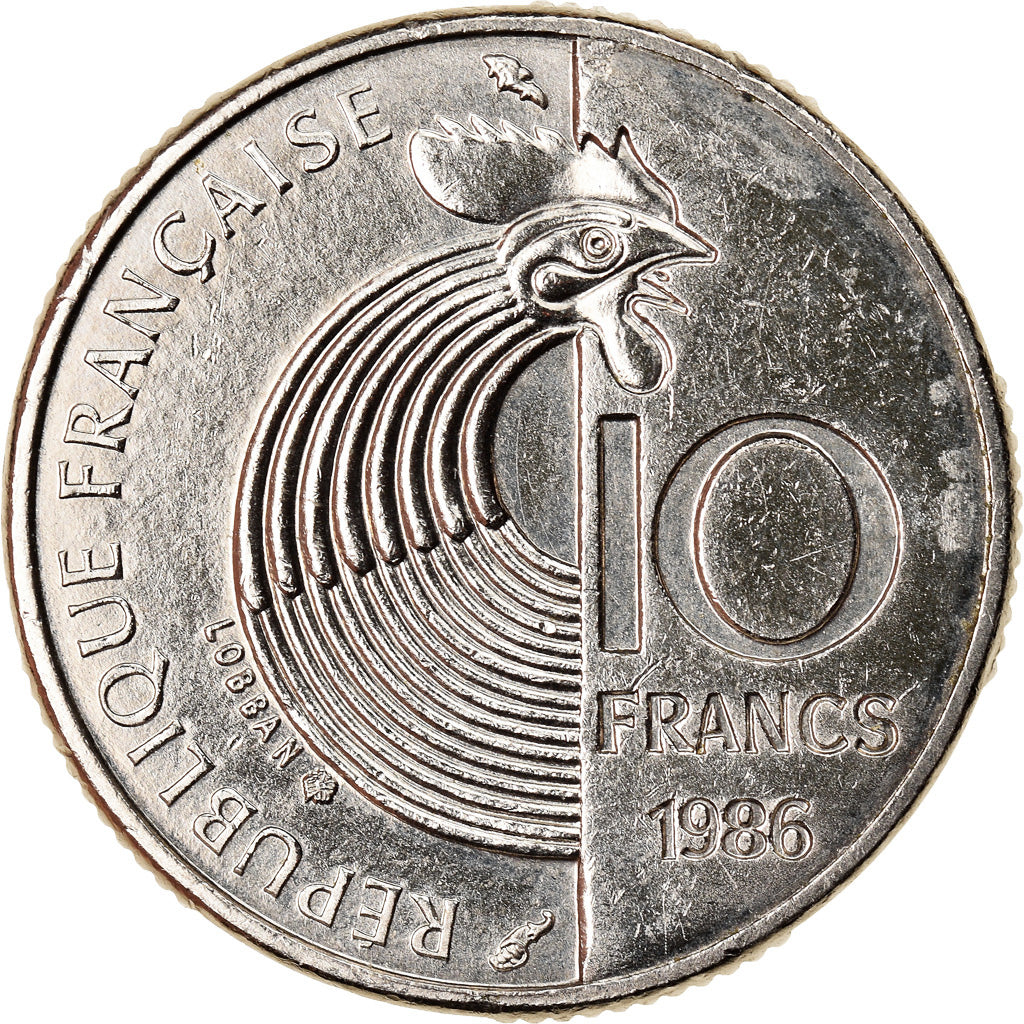 Münze, Frankreich, Schumann, 10 Francs, 1986, VZ, Nickel, KM:958, Gadoury:825