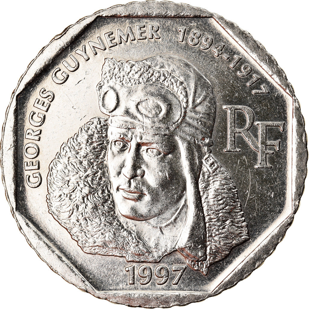 Coin, France, Guynemer, 2 Francs, 1997, AU(55-58), Nickel, KM:1187, Gadoury:550