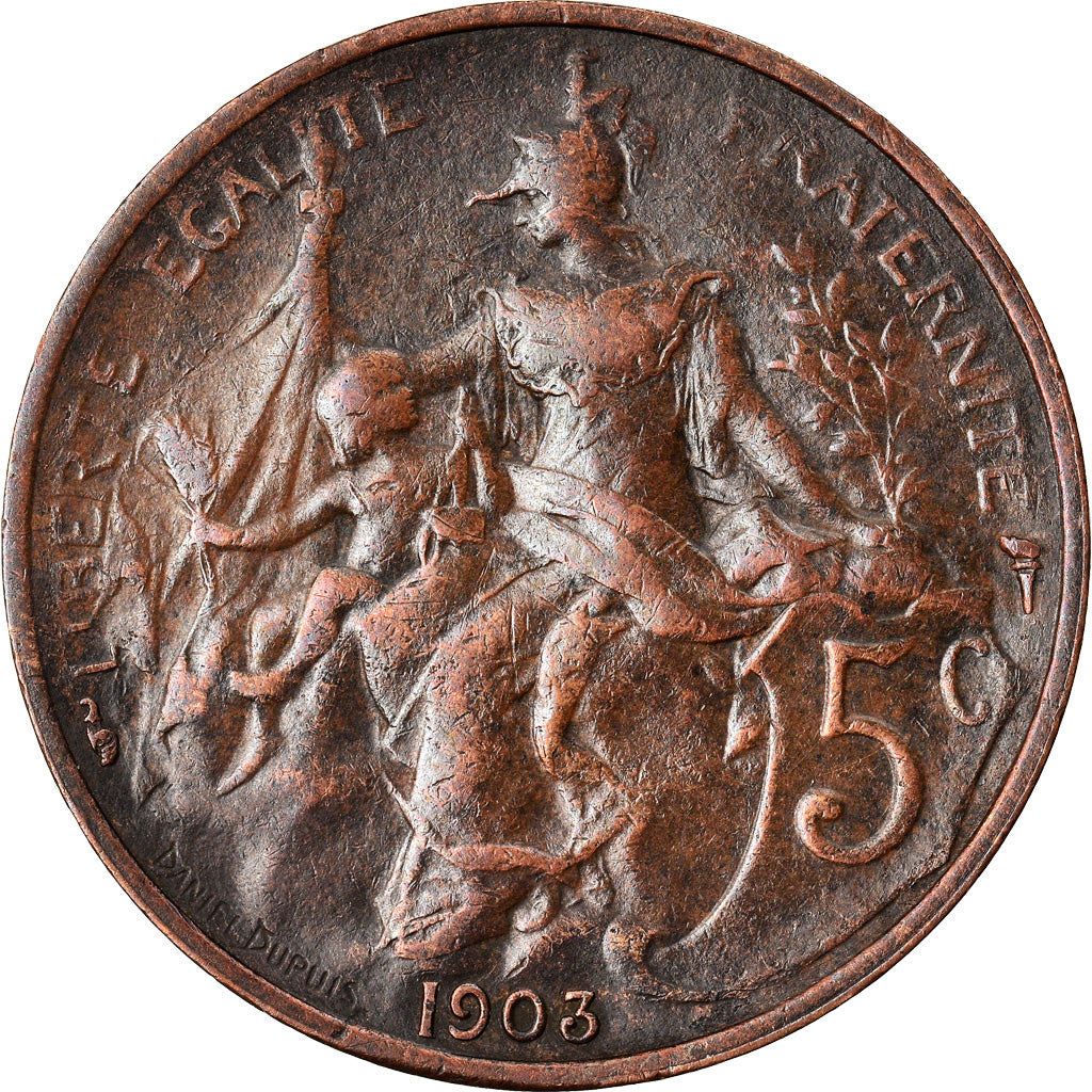 Coin, France, Dupuis, 5 Centimes, 1903, Paris, AU(50-53), Bronze, KM:842