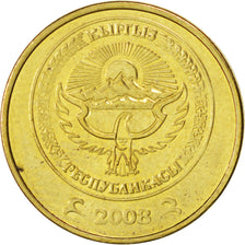 Moneda, KIRGUISTÁN, 10 Tiyin, 2008, SC, Latón chapado en acero, KM:12