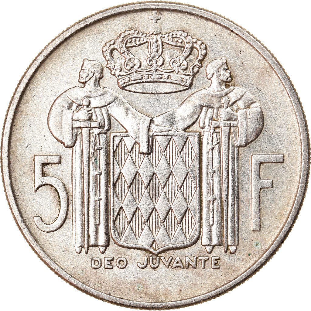 Coin, Monaco, Rainier III, 5 Francs, 1966, AU(50-53), Silver, KM:141, Gadoury:MC