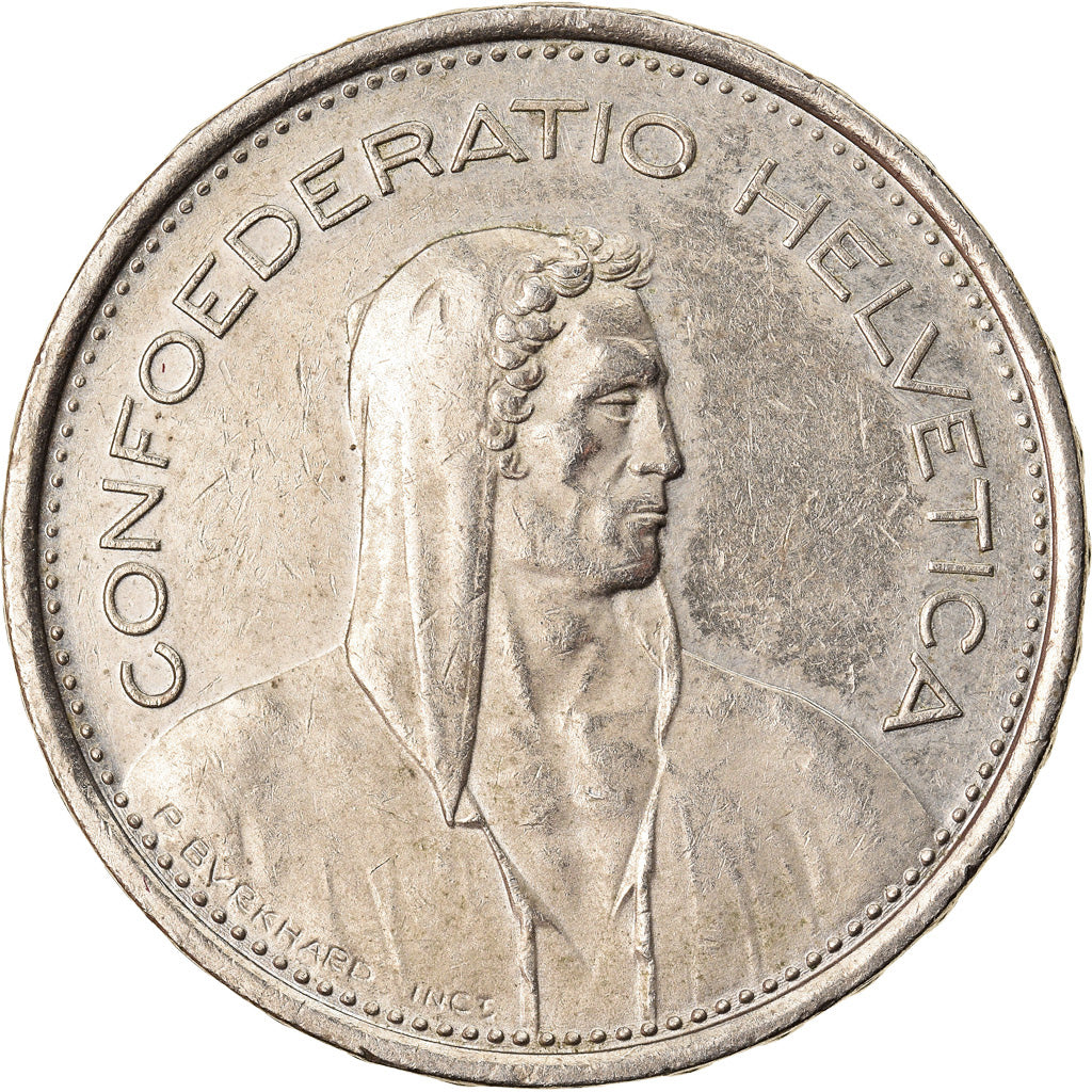 Coin, Switzerland, 5 Francs, 1975, Bern, EF(40-45), Copper-nickel, KM:40a.1
