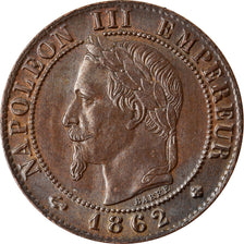 Coin, France, Napoleon III, Centime, 1862, Strasbourg, AU(55-58)