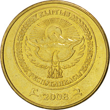 Coin, KYRGYZSTAN, 50 Tiyin, 2008, MS(63), Brass plated steel, KM:13