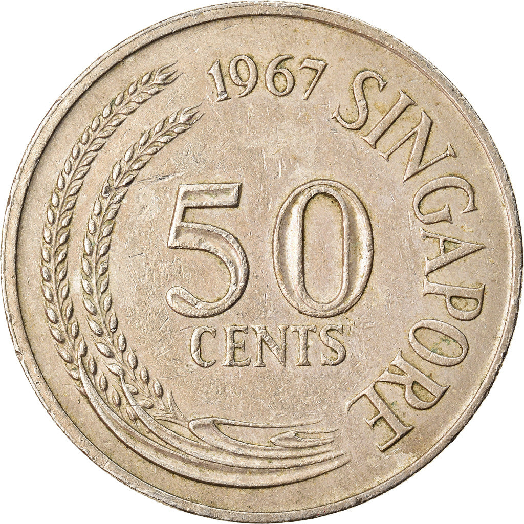 Moneta, Singapur, 5 Cents, 1967, British Royal Mint, EF(40-45), Aluminium-Brąz