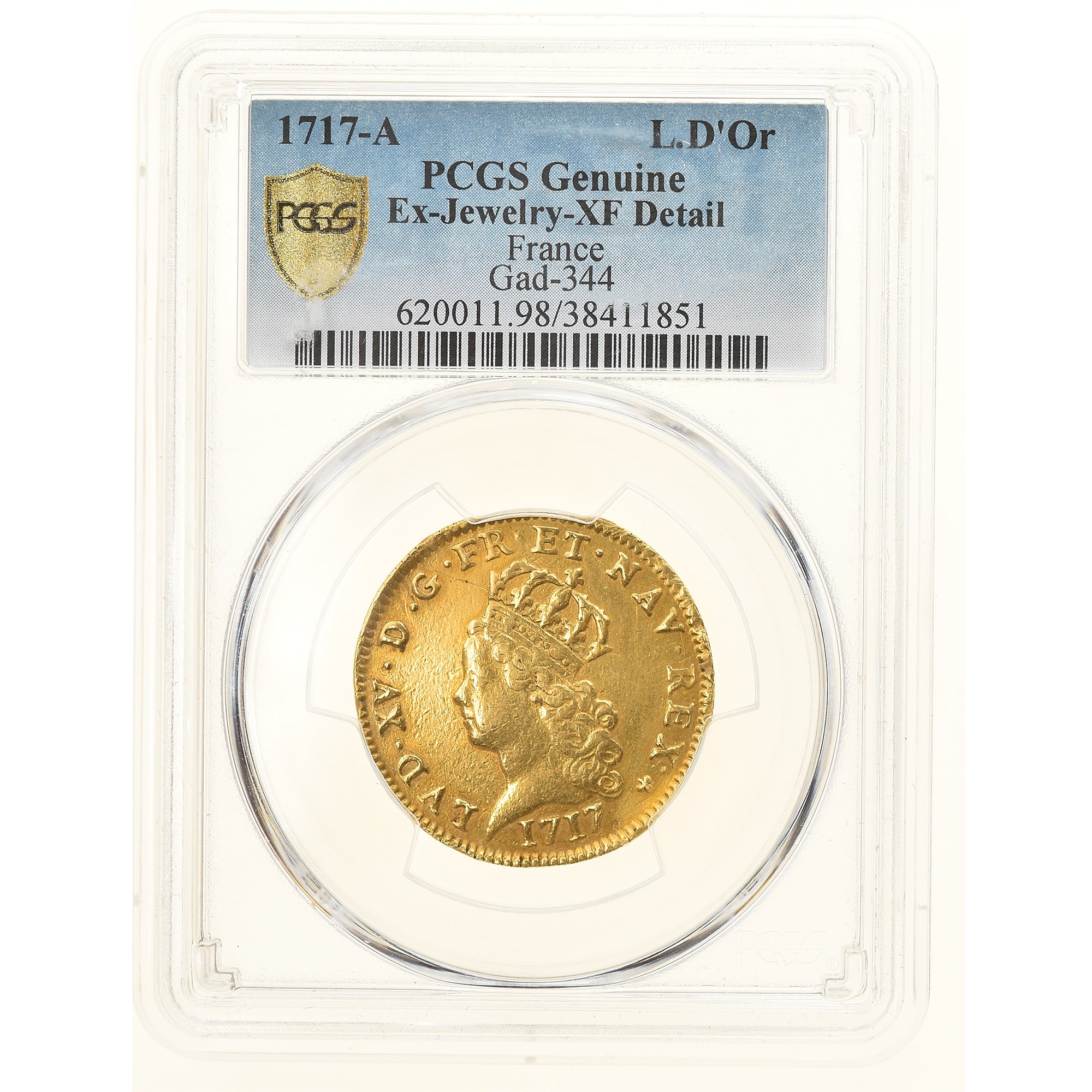 Moneta, Francja, Louis XV, Louis d'Or, 1717, Paris, PCGS, XF Details, EF(40-45)