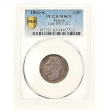 Coin, France, Napoleon III, Franc, 1852, Paris, PCGS, MS63