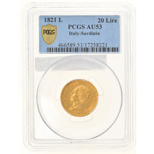 Monnaie, États italiens, SARDINIA, Carlo Felice, 20 Lire, 1821, Torino, PCGS