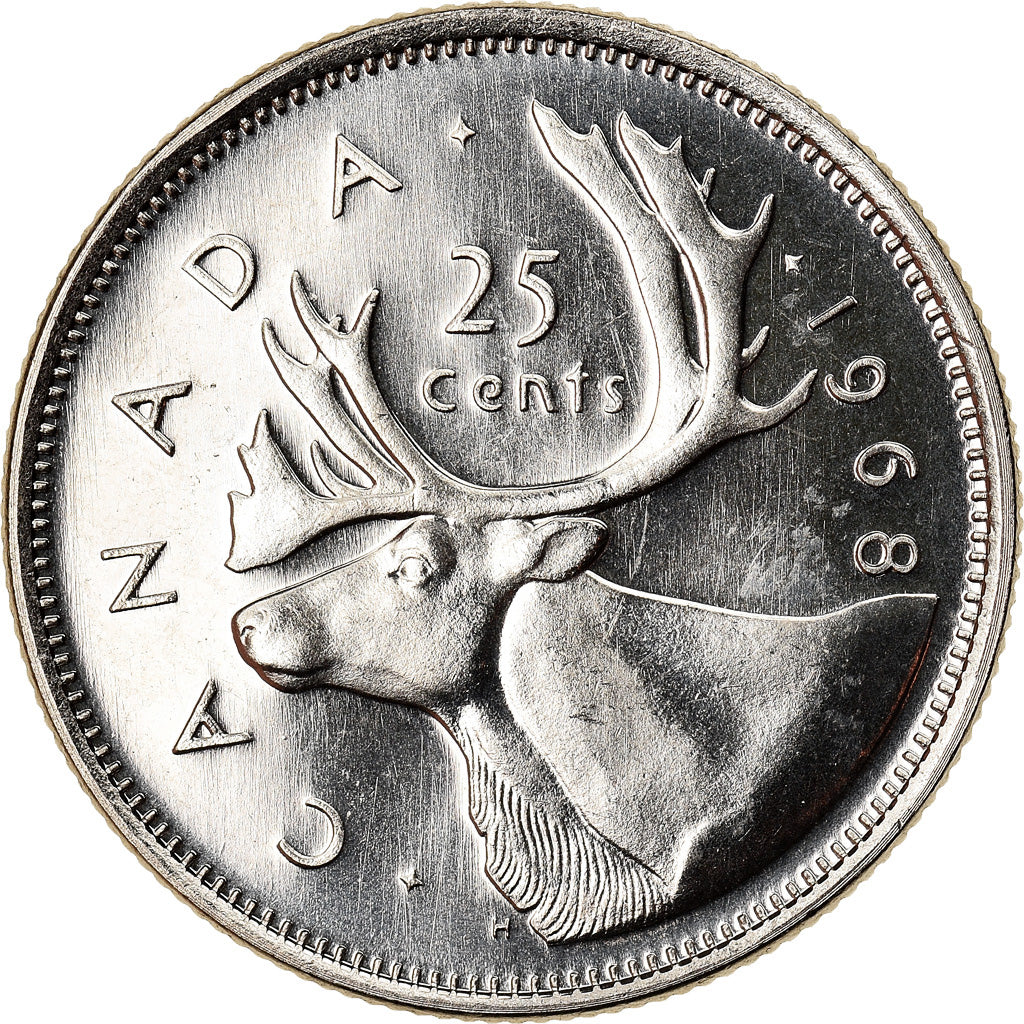 Münze, Kanada, Elizabeth II, 25 Cents, 1968, Ottawa, UNZ, Nickel