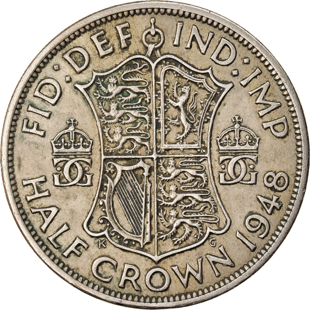 Coin, Great Britain, George VI, 1/2 Crown, 1948, AU(50-53), Copper-nickel