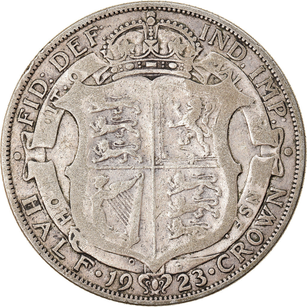 Coin, Great Britain, George V, 1/2 Crown, 1923, VF(30-35), Silver, KM:818.2