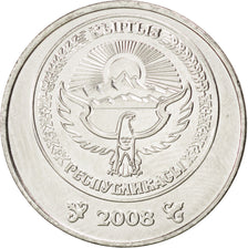 KYRGYZSTAN, Som, 2008, KM #14, MS(63), Nickel Plated Steel, 19, 2.57