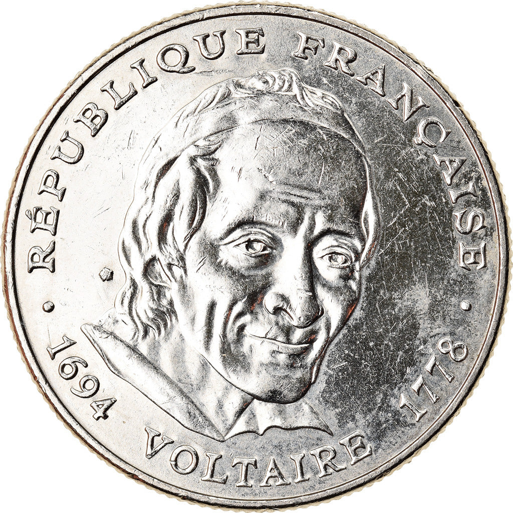 Moneta, Francja, Voltaire, 5 Francs, 1994, Paris, MS(60-62), Nikiel, KM:1063