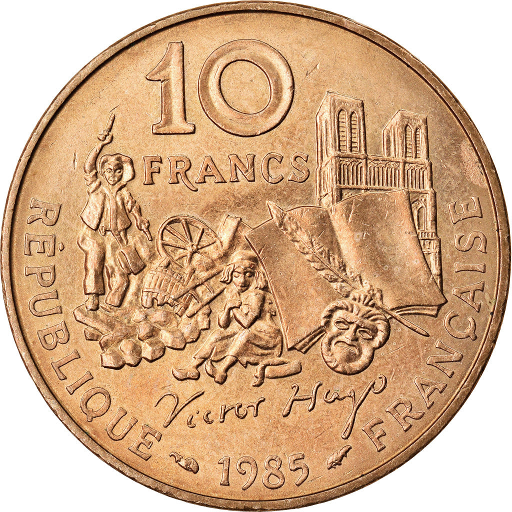 Moneda, Francia, Victor Hugo, 10 Francs, 1985, EBC+, Níquel - bronce, KM:956