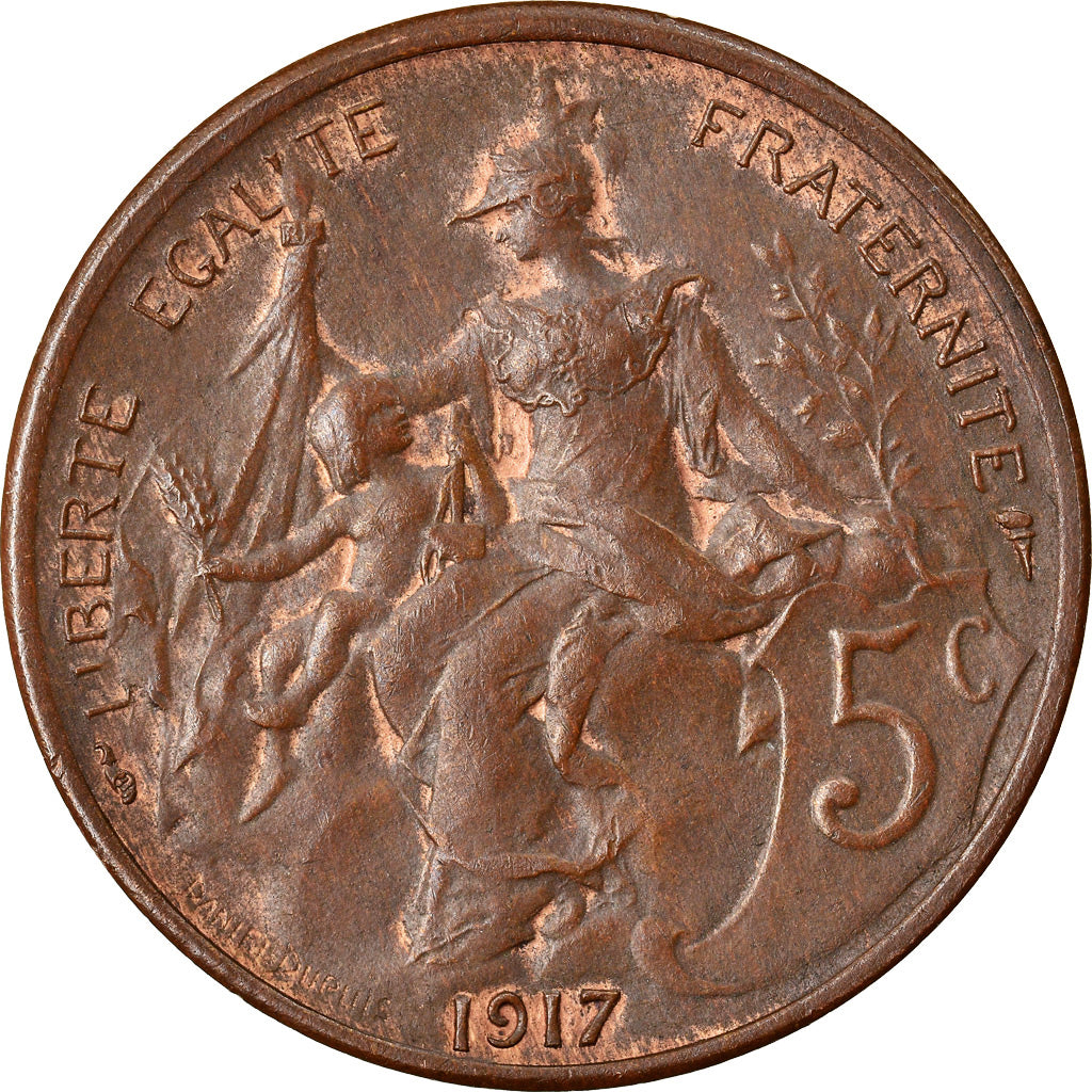 Monnaie, France, Dupuis, 5 Centimes, 1917, Paris, SUP, Bronze, Gadoury:165