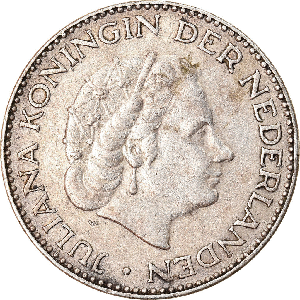 Coin, Netherlands, Juliana, Gulden, 1954, EF(40-45), Silver, KM:184